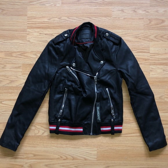 BLANK NYC Womens Faux Leather Vegan Moto Asymmetrical Black Jacket Sz XS NWT - Picture 2 of 7